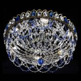 Люстра Хрустальный Каскад Ажур под бронзу Синяя в Кирове