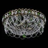 Люстра Хрустальный Каскад Ажур под бронзу Зеленая в Кирове