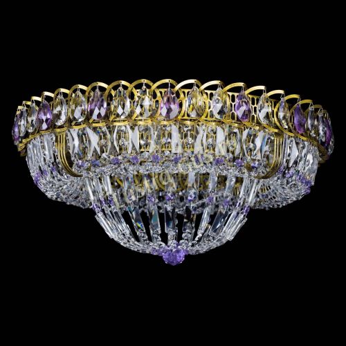 Люстра Кольцо Классика Пластинка фиолетовая под бронзу в Кирове Гусь Хрустальный