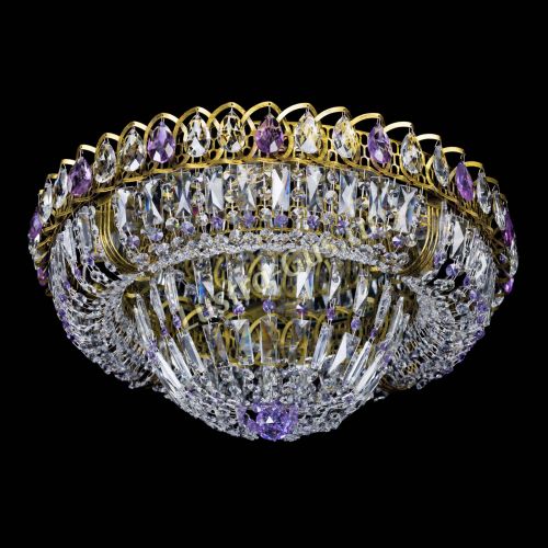 Люстра Кольцо Классика Пластинка фиолетовая под бронзу в Кирове Гусь Хрустальный