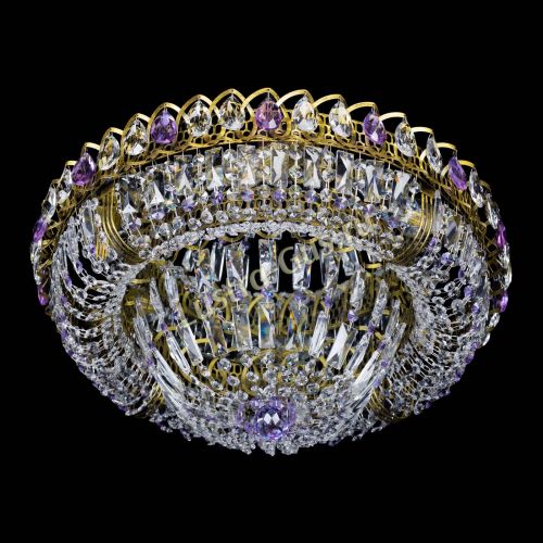 Люстра Кольцо Классика Пластинка фиолетовая под бронзу в Кирове Гусь Хрустальный