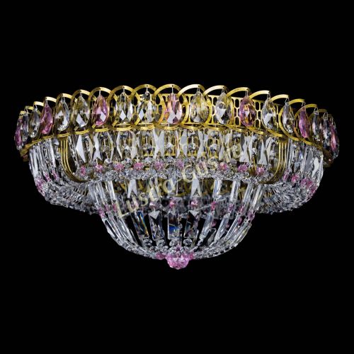 Люстра Кольцо Классика Пластинка розовая под бронзу в Кирове Гусь Хрустальный