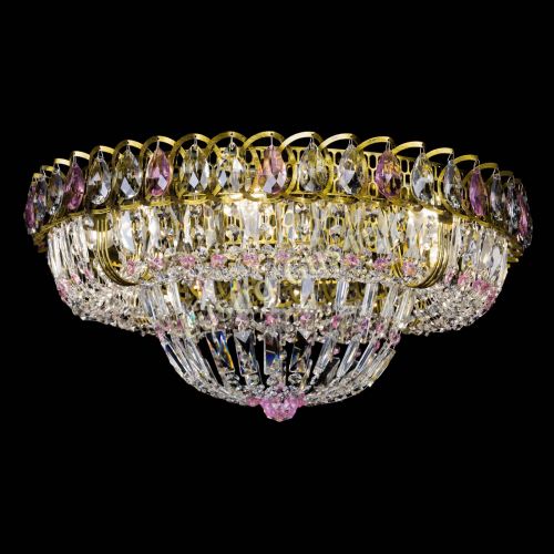 Люстра Кольцо Классика Пластинка розовая под бронзу в Кирове Гусь Хрустальный