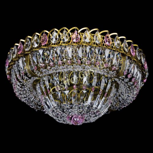 Люстра Кольцо Классика Пластинка розовая под бронзу в Кирове Гусь Хрустальный