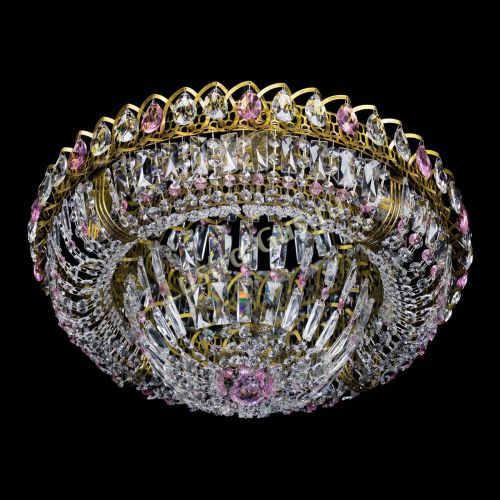 Люстра Кольцо Классика Пластинка розовая под бронзу в Кирове Гусь Хрустальный