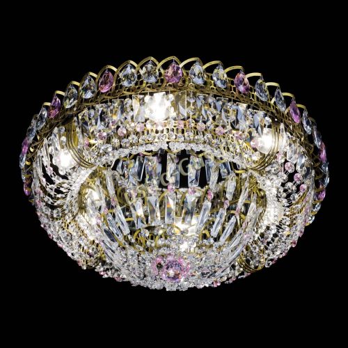 Люстра Кольцо Классика Пластинка розовая под бронзу в Кирове Гусь Хрустальный