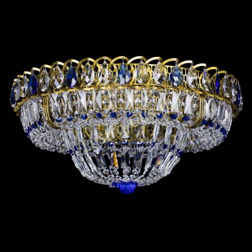 Люстра Кольцо Классика Пластинка синяя под бронзу в Кирове Гусь Хрустальный