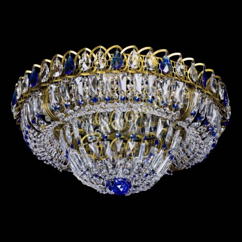 Люстра Кольцо Классика Пластинка синяя под бронзу в Кирове Гусь Хрустальный