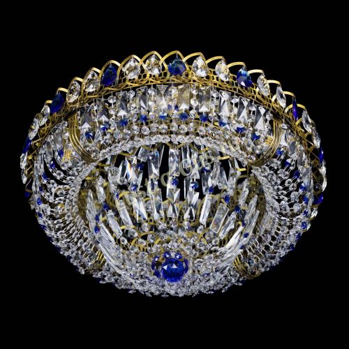 Люстра Кольцо Классика Пластинка синяя под бронзу в Кирове Гусь Хрустальный