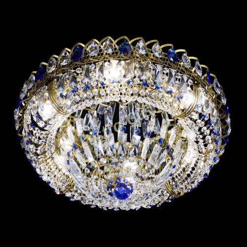 Люстра Кольцо Классика Пластинка синяя под бронзу в Кирове Гусь Хрустальный