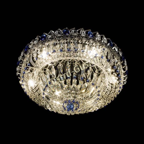 Люстра Кольцо Пластинка 600 мм синяя в Кирове Гусь Хрустальный