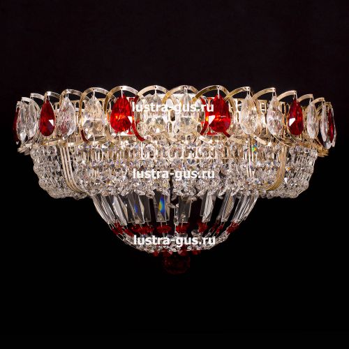 Люстра Кольцо Классика красная в Кирове Гусь Хрустальный