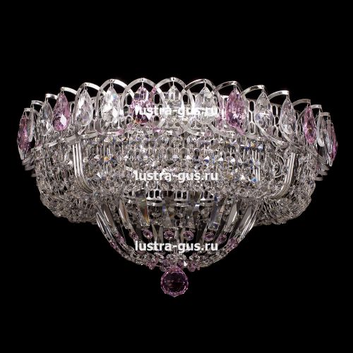 Люстра Кольцо Классика розовая в Кирове Гусь Хрустальный