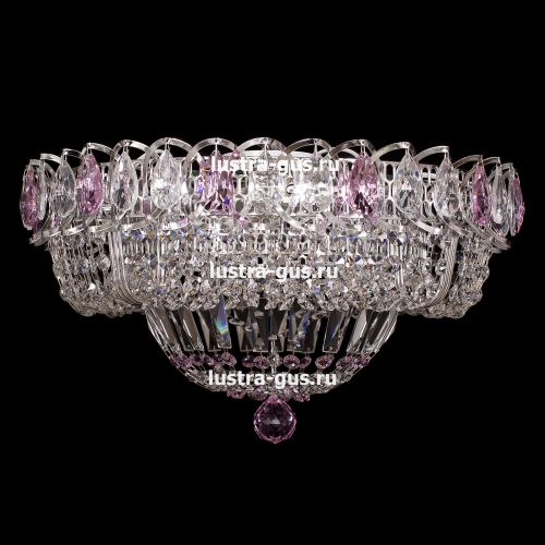 Люстра Кольцо Классика розовая в Кирове Гусь Хрустальный