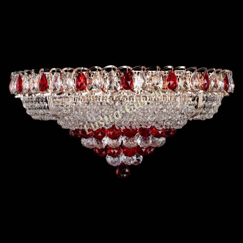 Люстра Кольцо пирамида шар 40 мм красная в Кирове Гусь Хрустальный