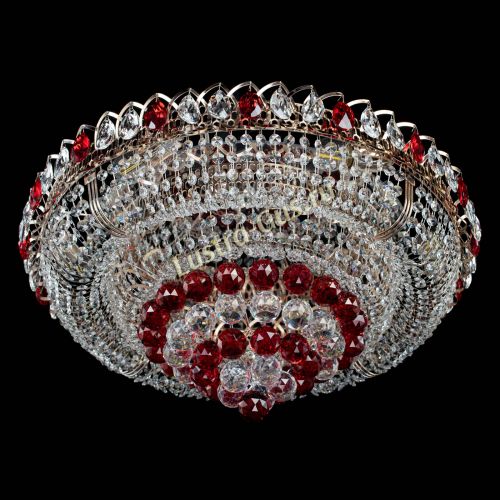 Люстра Кольцо пирамида шар 40 мм красная в Кирове Гусь Хрустальный