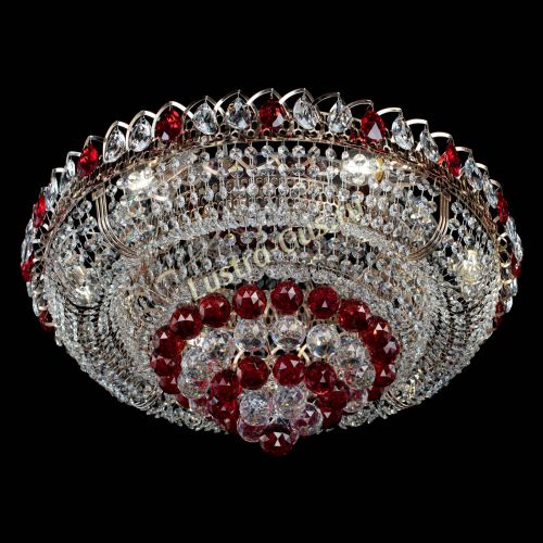 Люстра Кольцо пирамида шар 40 мм красная в Кирове Гусь Хрустальный