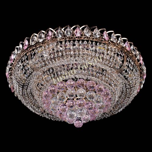 Люстра Кольцо пирамида шар 40 мм розовая в Кирове Гусь Хрустальный