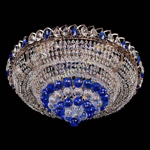 Люстра Кольцо пирамида шар 40 мм синяя в Кирове Гусь Хрустальный