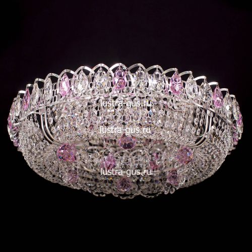 Люстра Кольцо Снежинка розовая в Кирове Гусь Хрустальный
