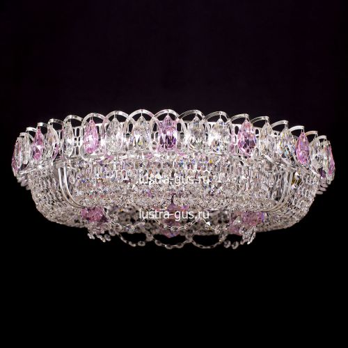 Люстра Кольцо Снежинка розовая в Кирове Гусь Хрустальный