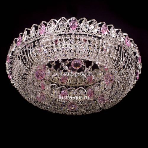 Люстра Кольцо Снежинка розовая в Кирове Гусь Хрустальный