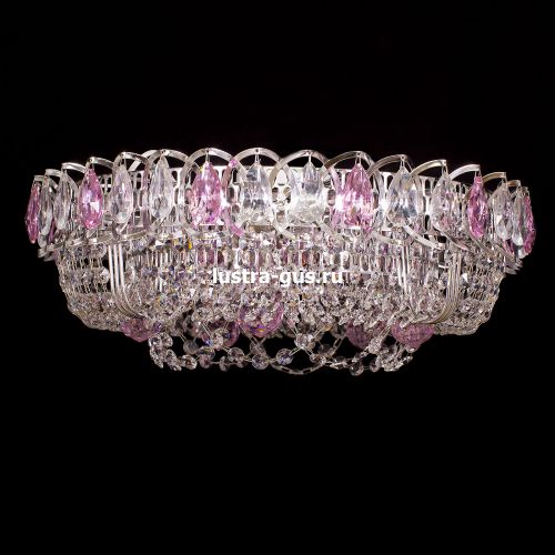 Люстра Кольцо Снежинка розовая в Кирове Гусь Хрустальный