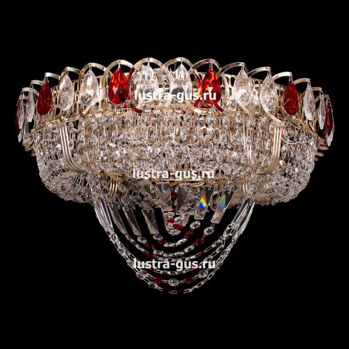 Люстра Кольцо Водоворот красная в Кирове Гусь Хрустальный
