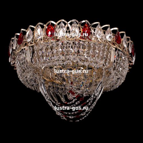 Люстра Кольцо Водоворот красная в Кирове Гусь Хрустальный