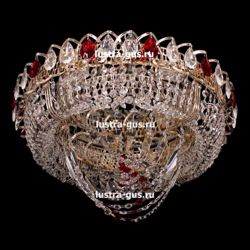 Люстра Кольцо Водоворот красная в Кирове Гусь Хрустальный