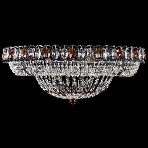 Люстра Кольцо Классика №8 Черная с чайными подвесками в Кирове Гусь Хрустальный