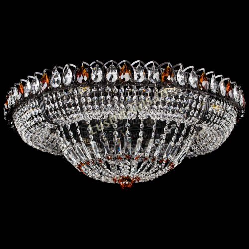 Люстра Кольцо Классика №8 Черная с чайными подвесками в Кирове Гусь Хрустальный