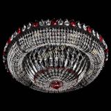 Люстра Кольцо Классика №8 Черная с красными подвесками в Кирове