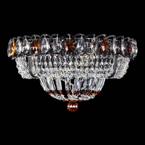 Люстра Кольцо Классика Черная с чайными подвесками в Кирове Гусь Хрустальный