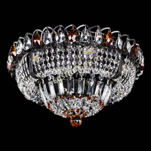 Люстра Кольцо Классика Черная с чайными подвесками в Кирове Гусь Хрустальный