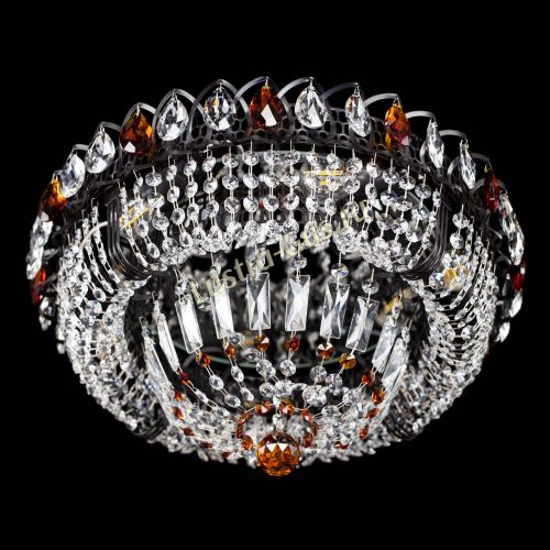 Люстра Кольцо Классика Черная с чайными подвесками в Кирове Гусь Хрустальный