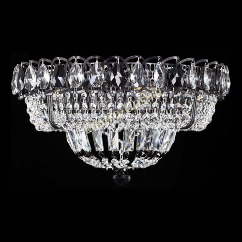 Люстра Кольцо Классика Черная с черными подвесками в Кирове Гусь Хрустальный