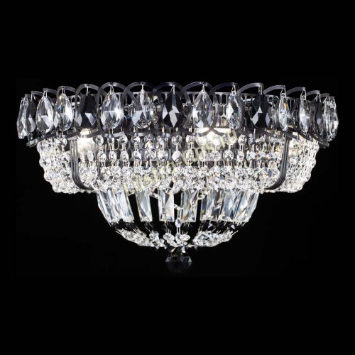 Люстра Кольцо Классика Черная с черными подвесками в Кирове Гусь Хрустальный