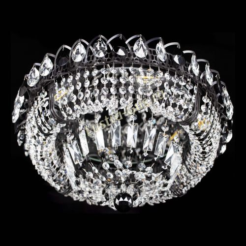 Люстра Кольцо Классика Черная с черными подвесками в Кирове Гусь Хрустальный