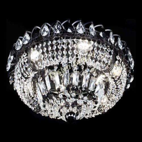 Люстра Кольцо Классика Черная с черными подвесками в Кирове Гусь Хрустальный