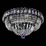 Люстра Кольцо Классика Черная с фиолетовыми подвесками в Кирове