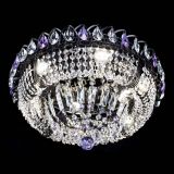 Люстра Кольцо Классика Черная с фиолетовыми подвесками в Кирове