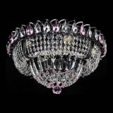 Люстра Кольцо Классика Черная с розовыми подвесками в Кирове