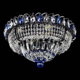 Люстра Кольцо Классика Черная с синими подвесками в Кирове