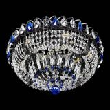 Люстра Кольцо Классика Черная с синими подвесками в Кирове