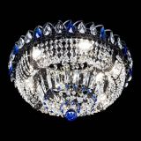 Люстра Кольцо Классика Черная с синими подвесками в Кирове