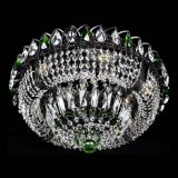 Люстра Кольцо Классика Черная с зелеными подвесками в Кирове