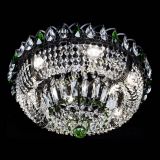 Люстра Кольцо Классика Черная с зелеными подвесками в Кирове