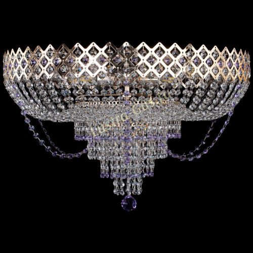 Люстра Корона №11 фиолетовая в Кирове Гусь Хрустальный