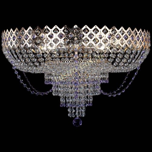Люстра Корона №11 фиолетовая в Кирове Гусь Хрустальный